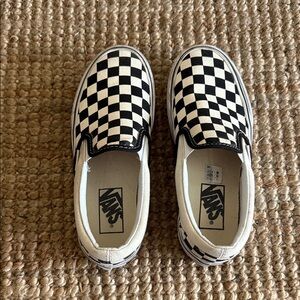 Vans Women's Black White Checkered Classic Stackform Slip-On 🖤 Size 5